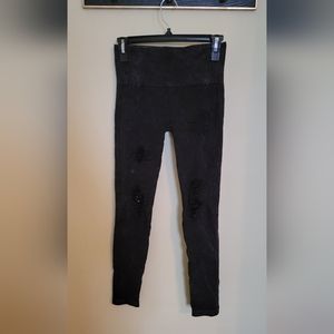 Distressed black leggings